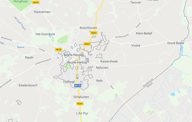 Baarle borders on Google