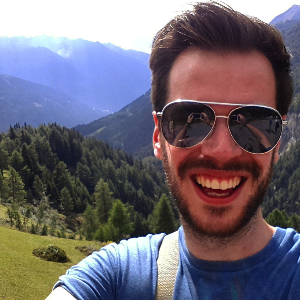 A hiking selfie during happier times.