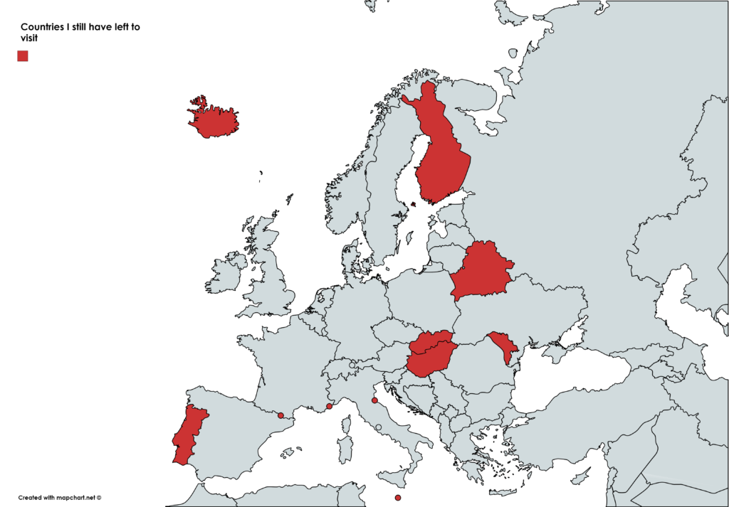 Visiting every country in Europe before 30: 11 countries left