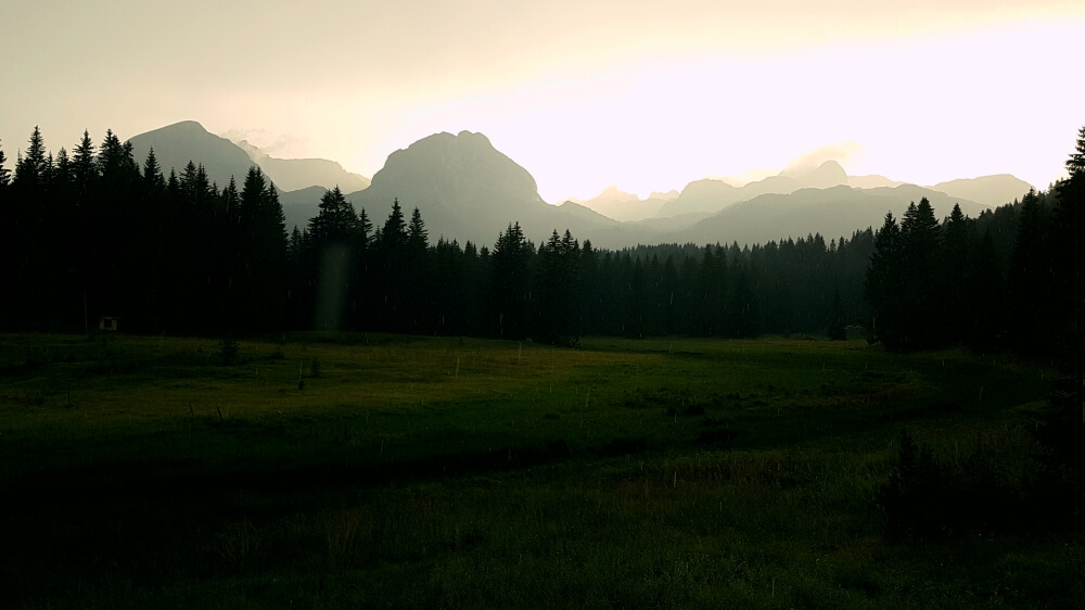 Views of Durmitor National Park in the rain