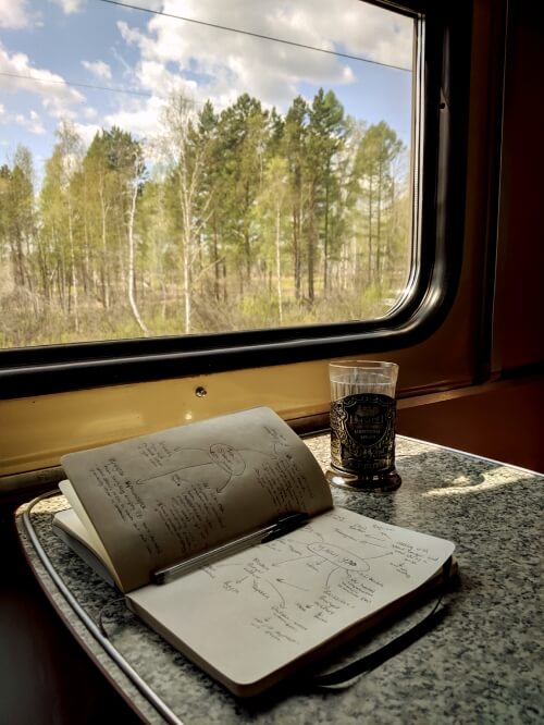 Trans-Siberian itinerary - writing on the train