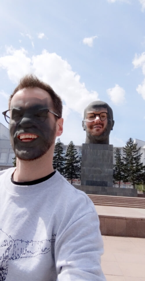 Face swap with Lenin