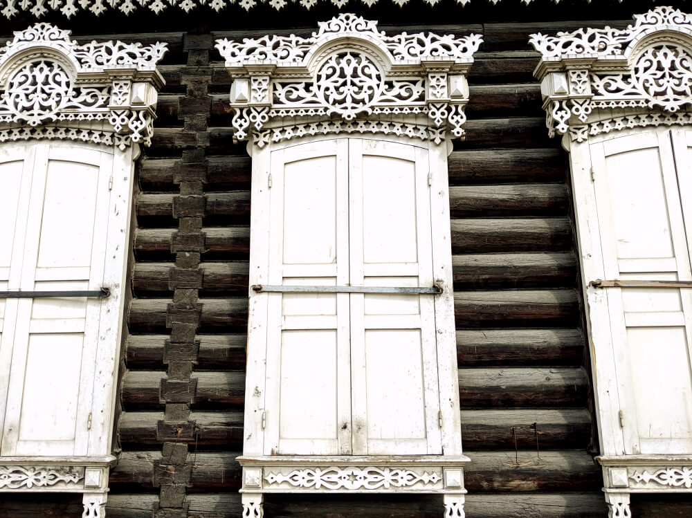 Siberian lace architecture in Ulan-Ude