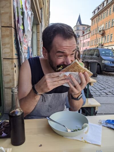 Eating Vegan Döner at Der Dicke Schmidt