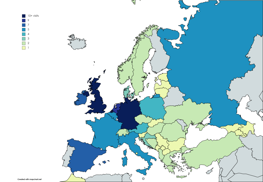 Where I've been Europe January 2023