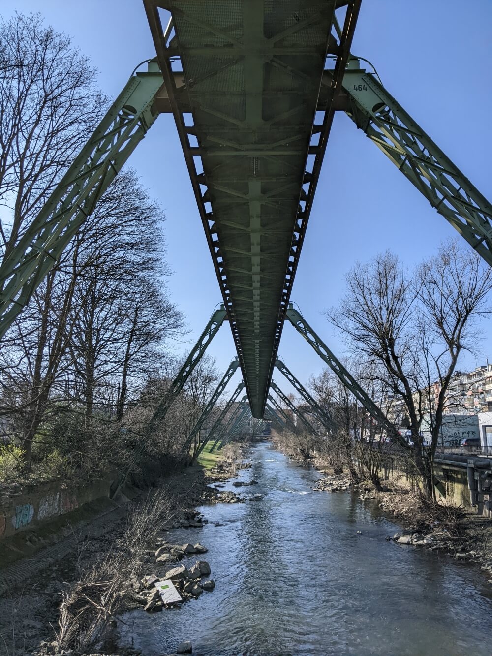 The Schwebebahn over the river