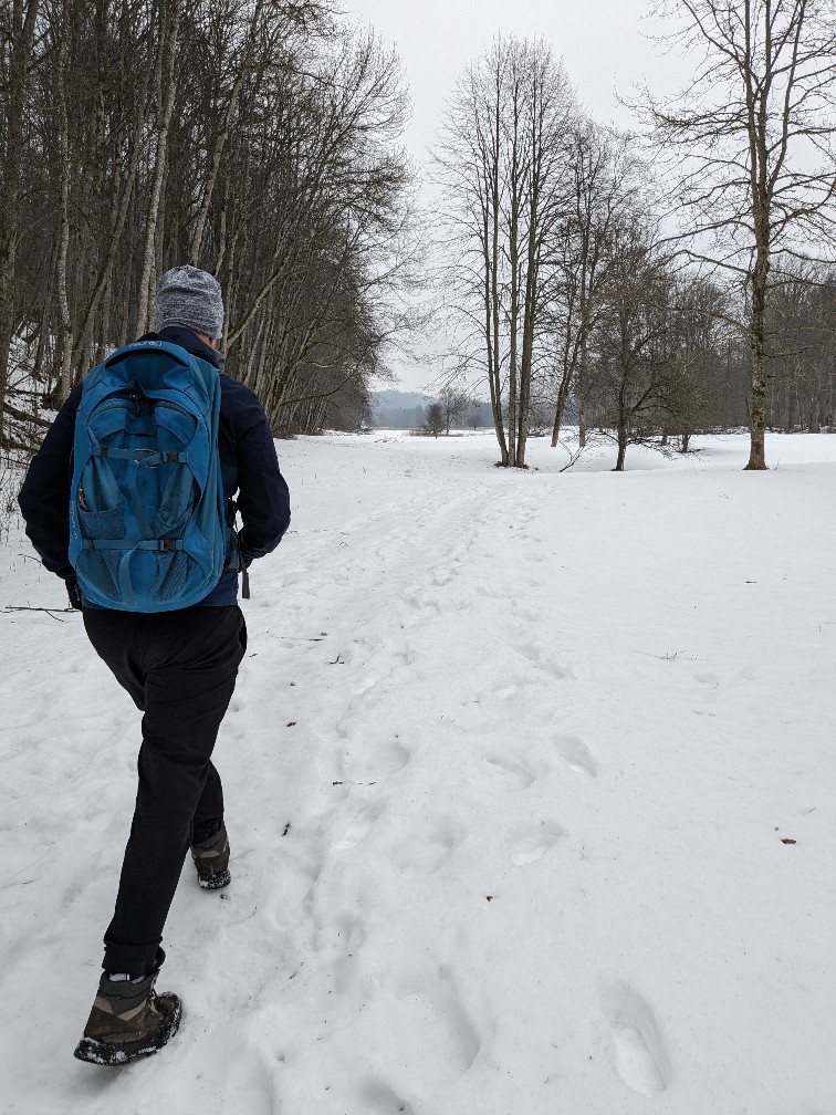 Hiking Gaujas National Park in winter snow