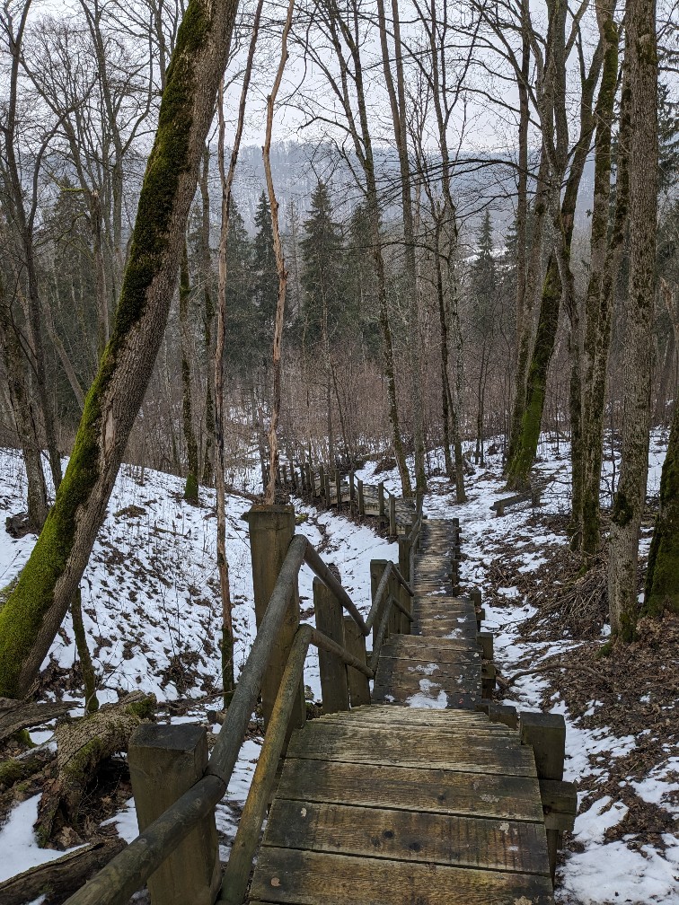 Hiking Gaujas National Park in winter