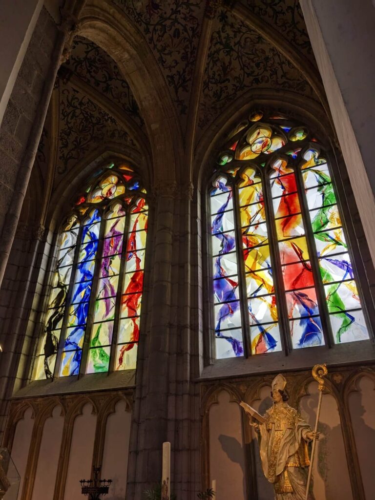 Liege cathedral stained glass windows